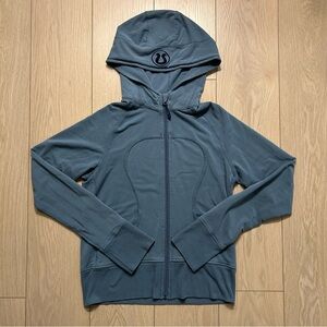 Lululemon Scuba Full-Zip Hoodie Size Small Blue Grey Fleece Thumbholes